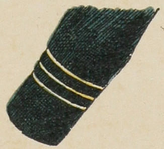 Вышитые значки на рукавахъ: 36 — старшій боцманъ (кондукторъ).