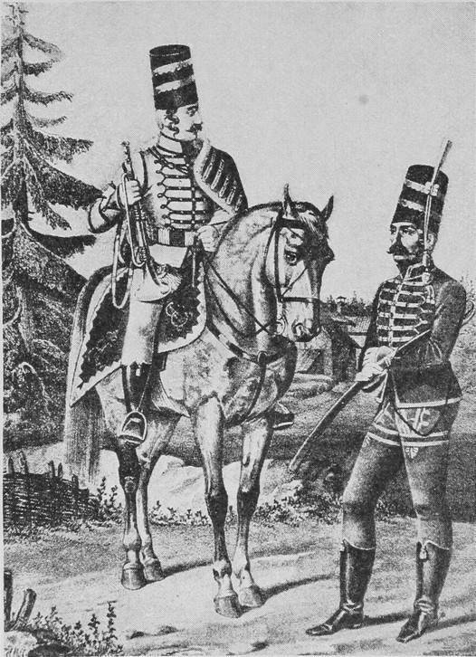 Трубачъ Далматскаго и рядовой Иллирическаго гус. полковъ (1766—1788 г.).