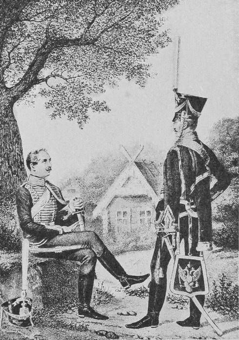 Офицеры Ахтырскаго и Александрійскаго гусар. полковъ (1820 г.).
