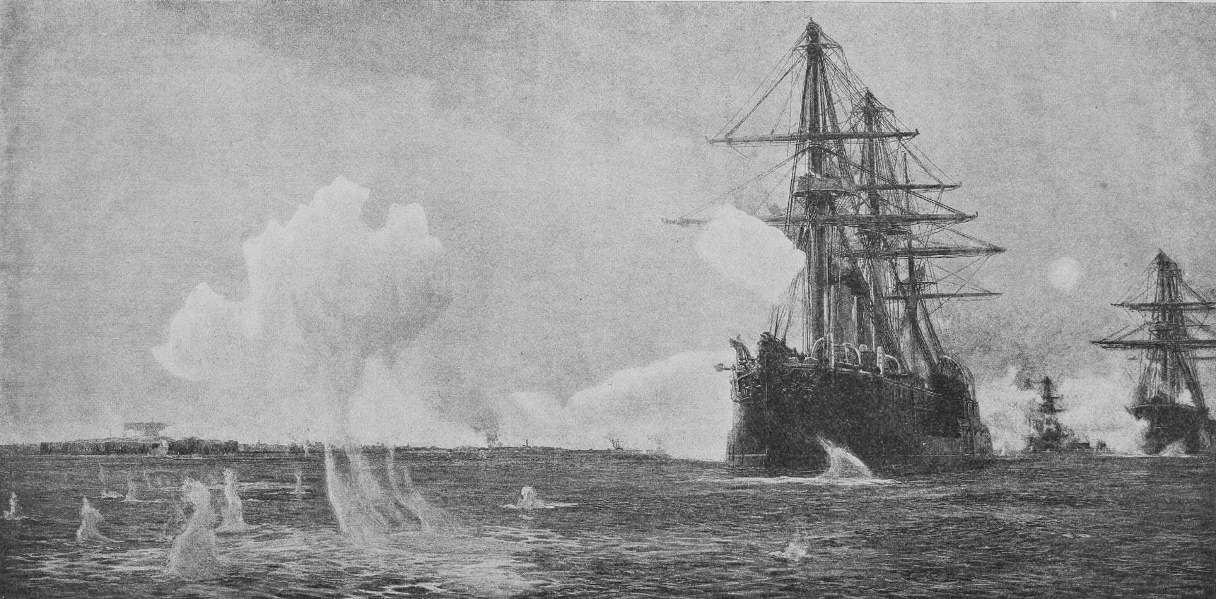 Бомбардированіе Александріи 11 іюля 1882 г.(съ картины Wyllie)