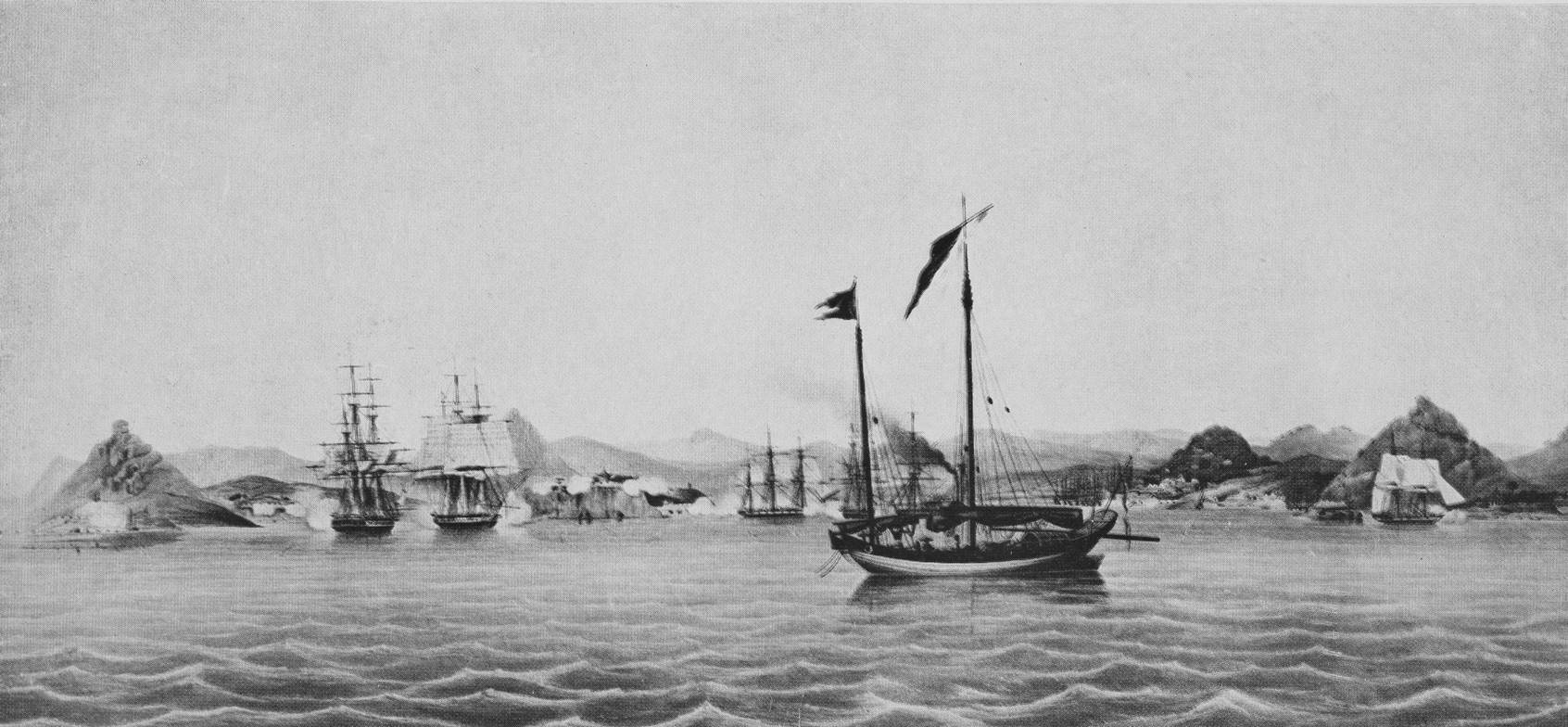 Взятіе Амоя англичанами 26 августв 1841 года. Съ англійской гравюры въ музеѣ Морского корапуса.