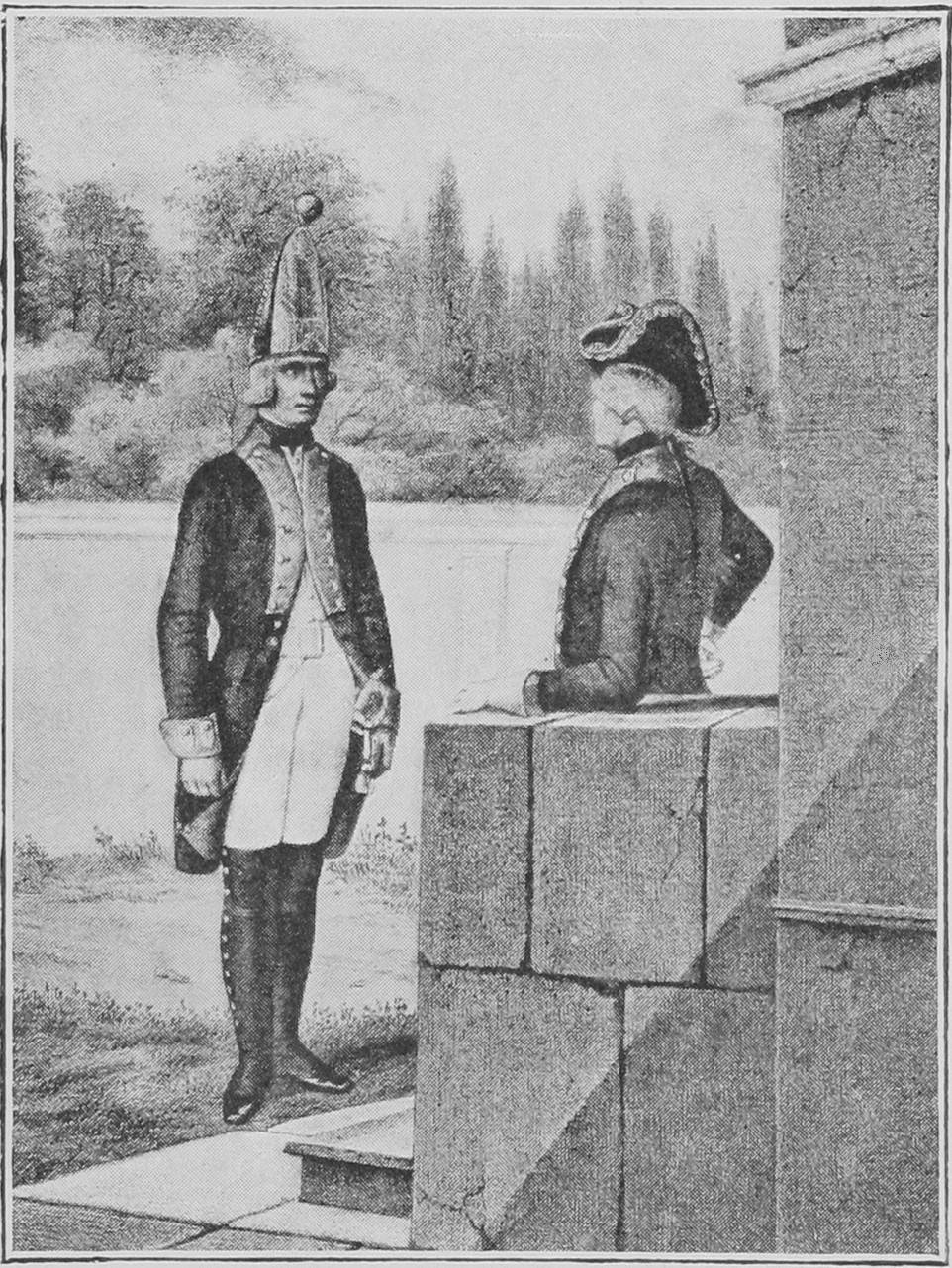 Гренадеръ и офицеръ Владимірскаго мушкетер. полка. (1797—1801 гг.).