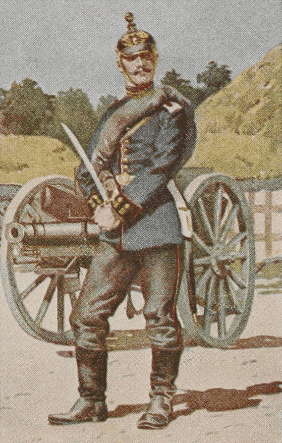 Рядовой 4-го гвардейскаго (ѣздящаго) артиллерійскаго полка въ обыкновенной формѣ.
