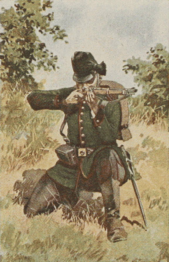 Рядовой 108-го пѣхотнаго (саксонскаго стрѣлковаго) полка въ старой походной формѣ.