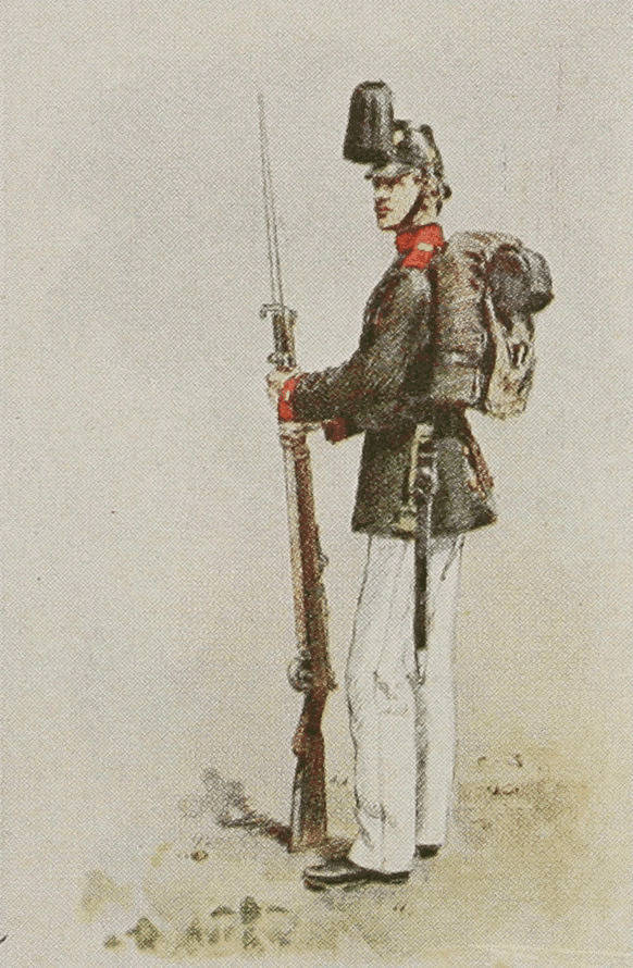 Рядовой прусскаго егерскаго батальона въ парадной формѣ.