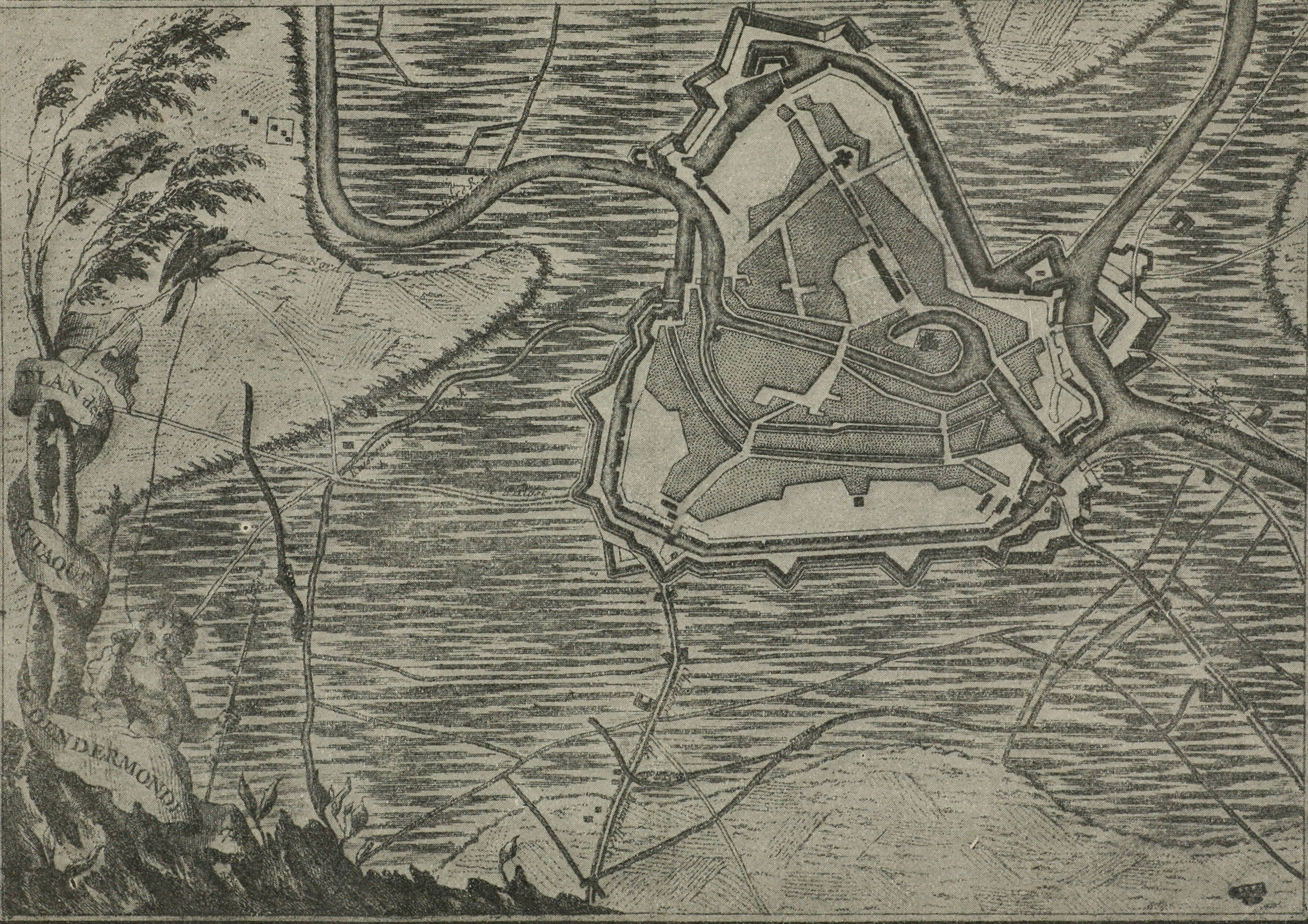 Планъ осады Дендермонда въ 1745 г.