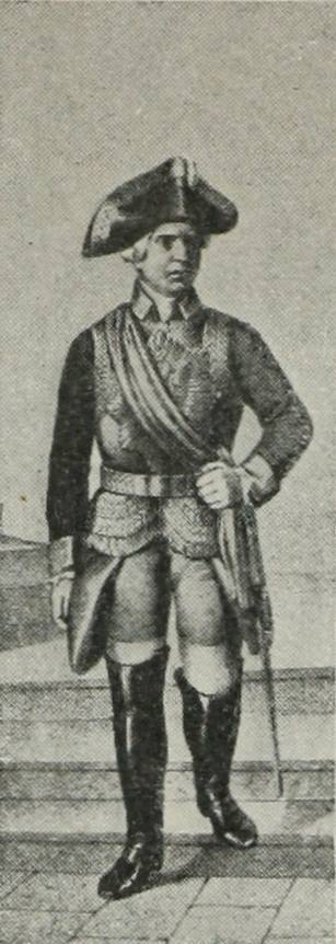 Кавалергардск. офицеръ съ 1764 по 1796 г. (въ обыкновенной формѣ).