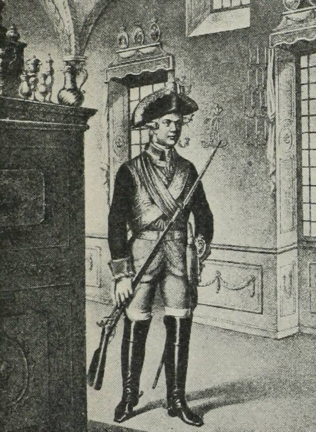 Кавалергардъ съ 1764 по 1796 г. (въ обыкнов. формѣ).