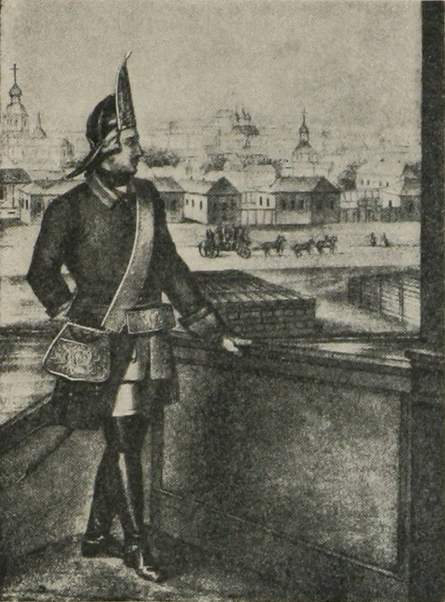 Конно-гренадерскій офицеръ (1756—60 гг.).