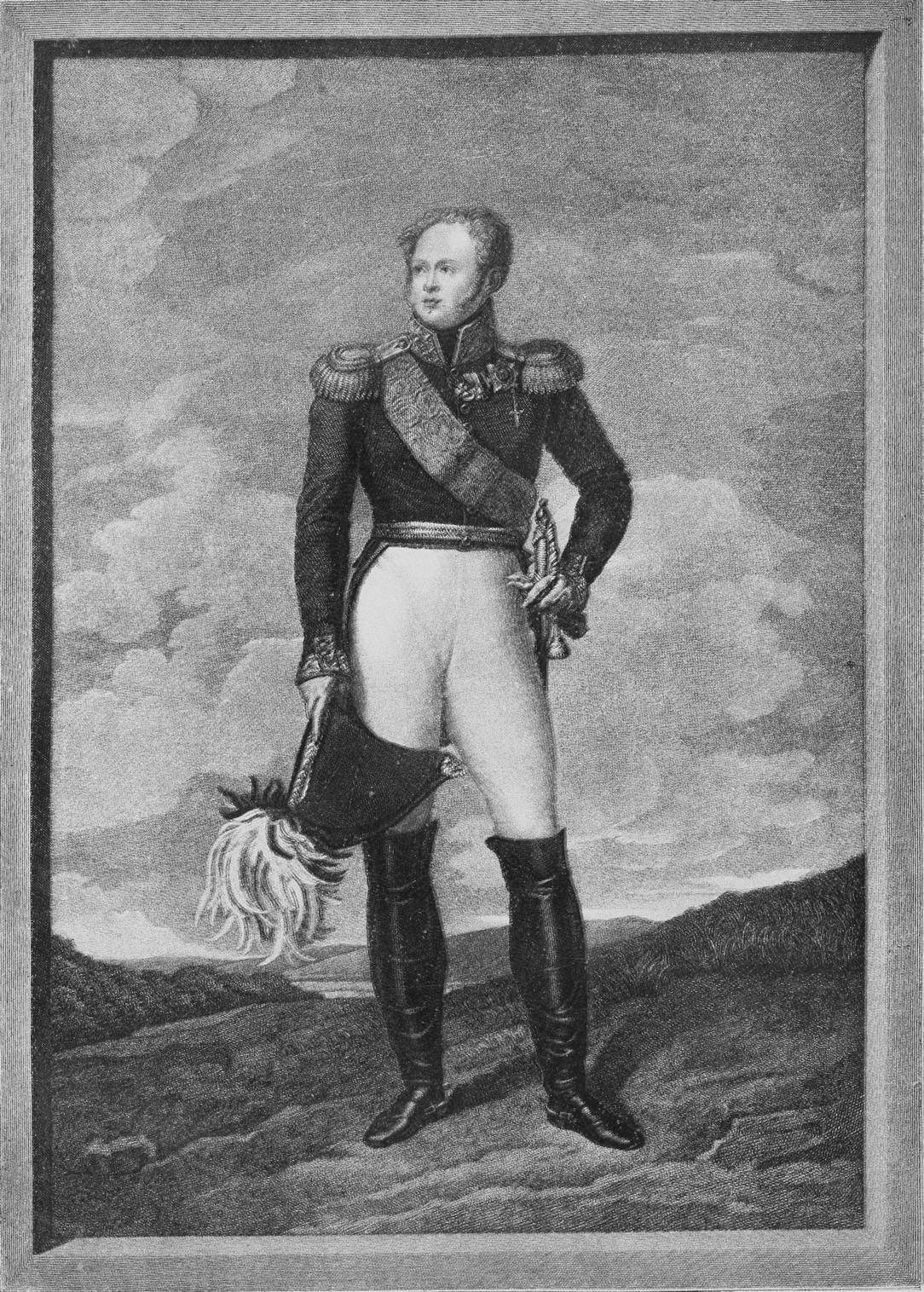 Императоръ Александръ i(Съ портрета писанного въ Парижѣ Жераромъ въ 1815 г.)