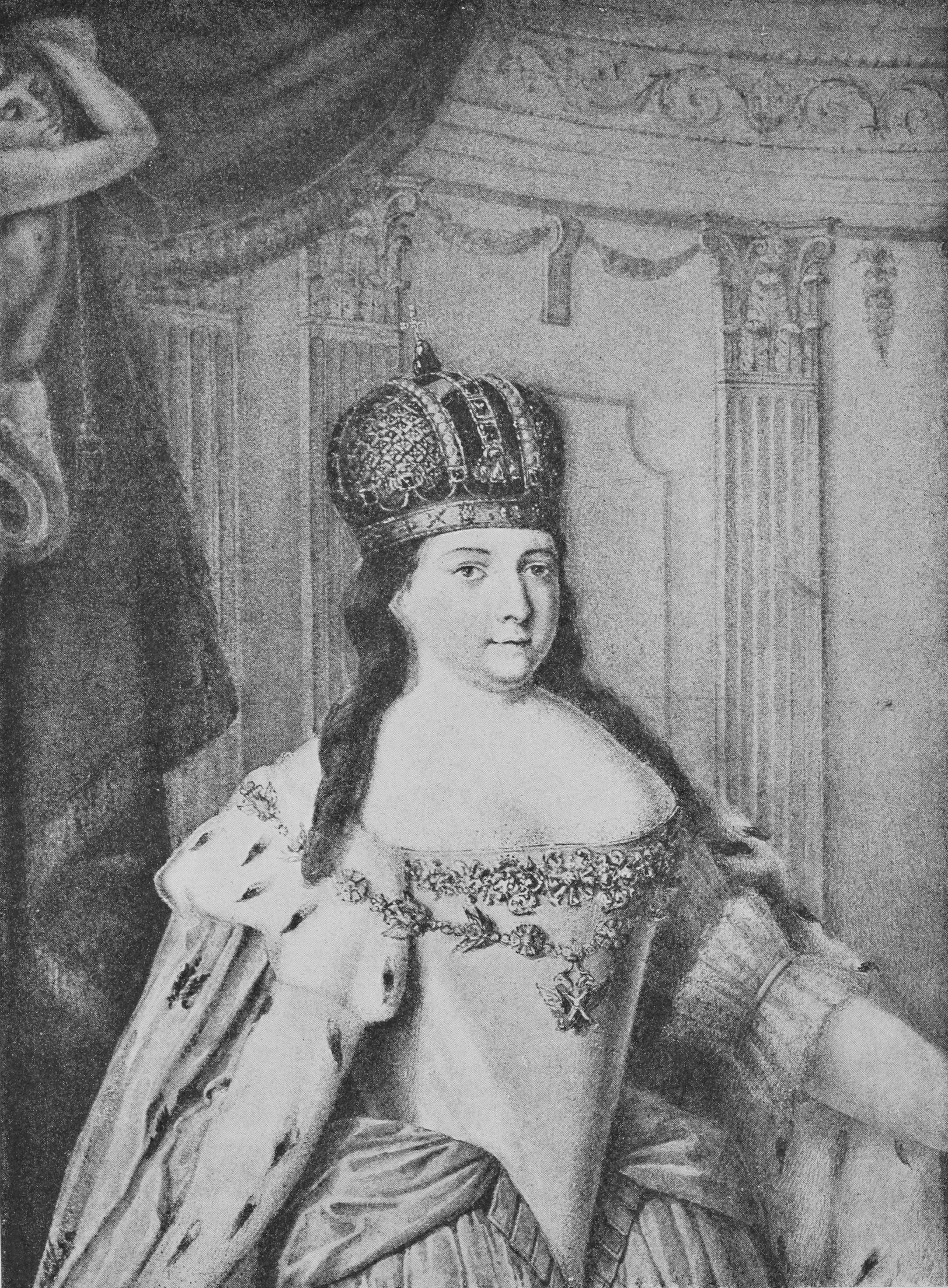 Императрица. Анна Іоановна. (Съ портрета, пожалованного Императоромъ Николаемъ I-мъ I-му Кадетскому Корпусу въ 1832 г.)