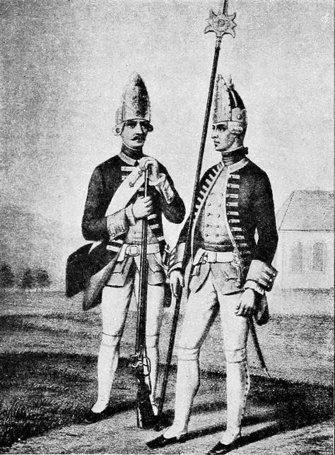 Рядовой и унтеръ-офицеръ артиллерійскаго батальона (1756—1761 г.).