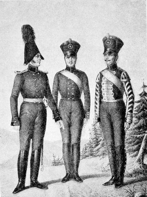 Оберъ-офицеръ, канониръ и барабанщикъ гарнизонной артиллеріи (1820—1824 г.).