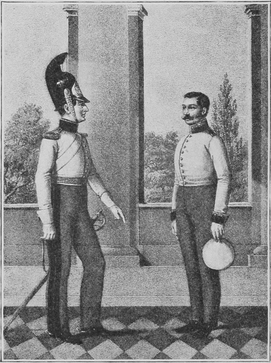 Оберъ-офицеръ и унтеръ-офицеръ Кирасир. Воен. ордена полка. (1814 г.).