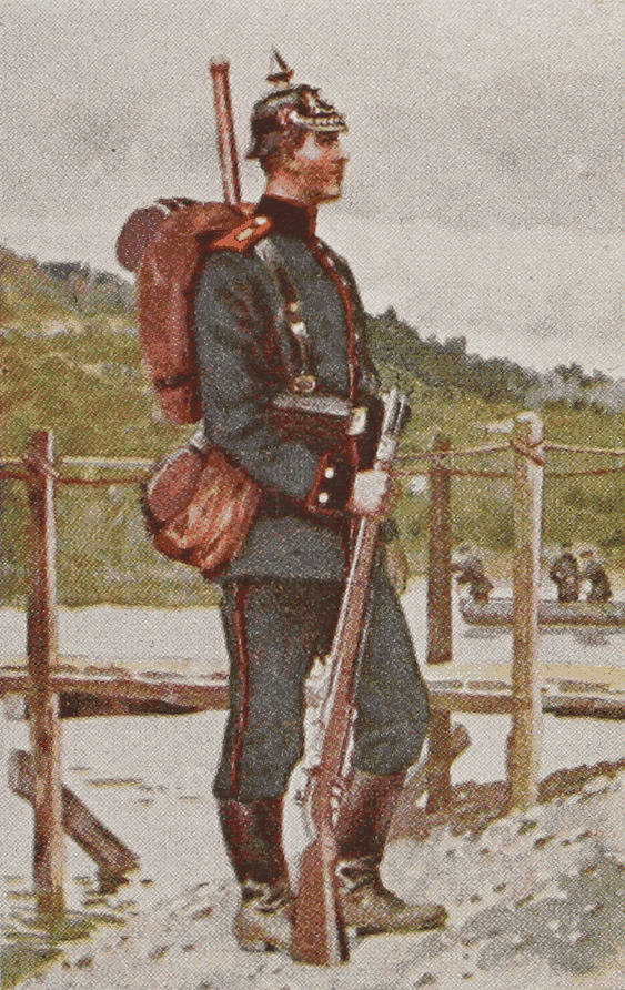 Рядовой баварскаго піонерскаго батальона въ старой походной формѣ.