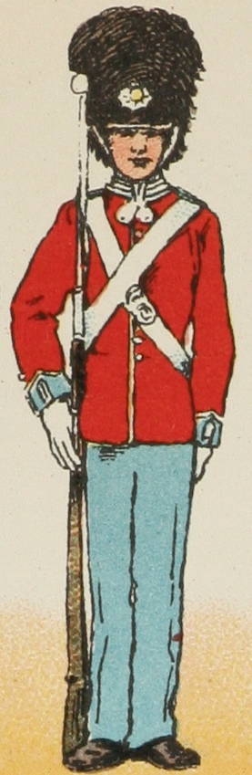 3) Гвард. солдатъ, парадная форма.