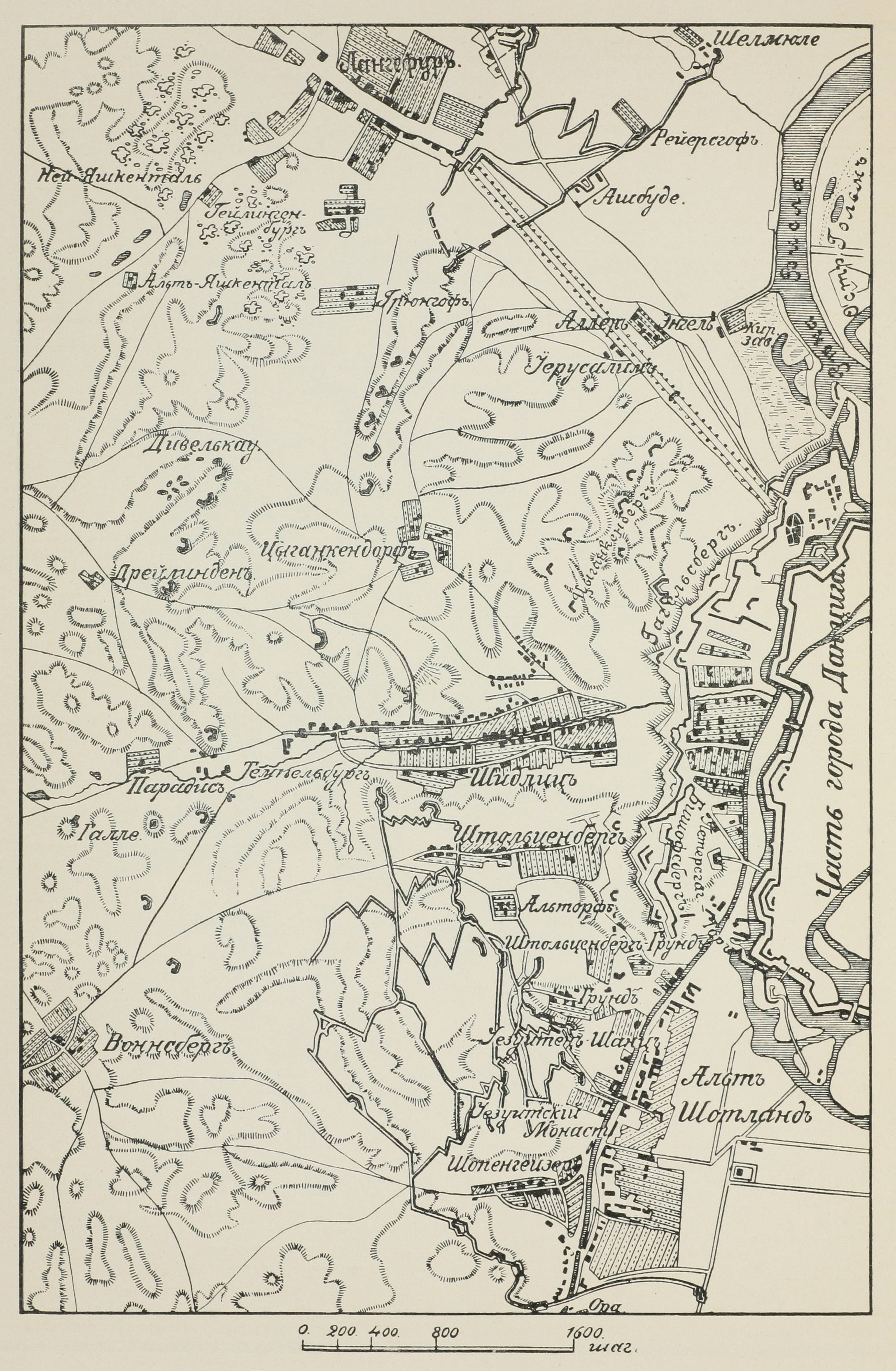 Планъ осады Данцига въ 1813 году.