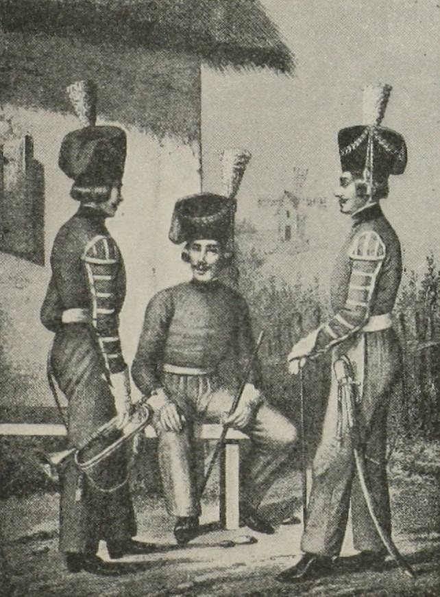 Трубачъ, унтеръ-офицеръ и штабъ-трубачъ Лейбъ-Казачьяго полка 1796—1801 г.