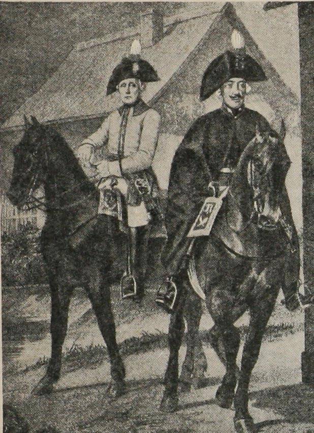 Офицеръ и рядовой Кирасирскаго Ея Величества полка (1797—1801 гг.).