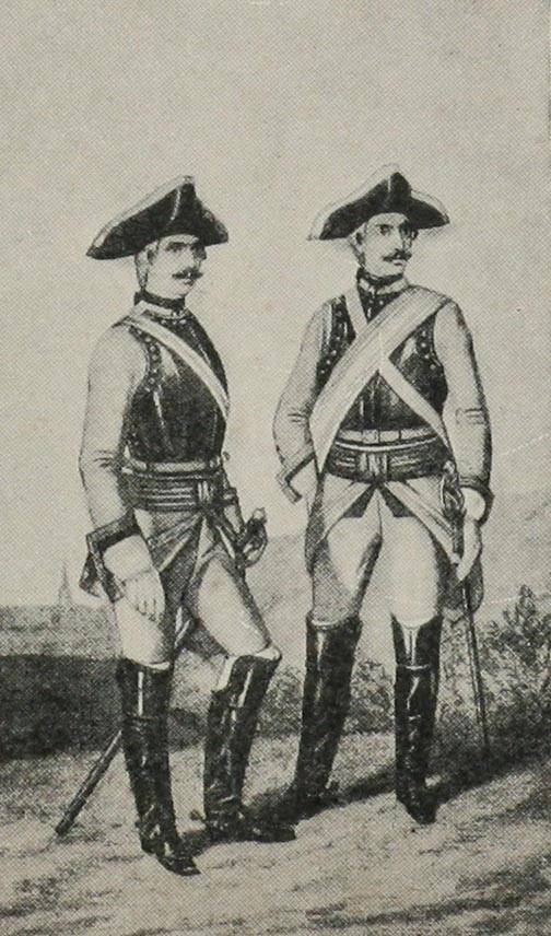 Унт.-офицеръ и рядовой Л.-Кирасирскаго полка (1756—1761 гг.).
