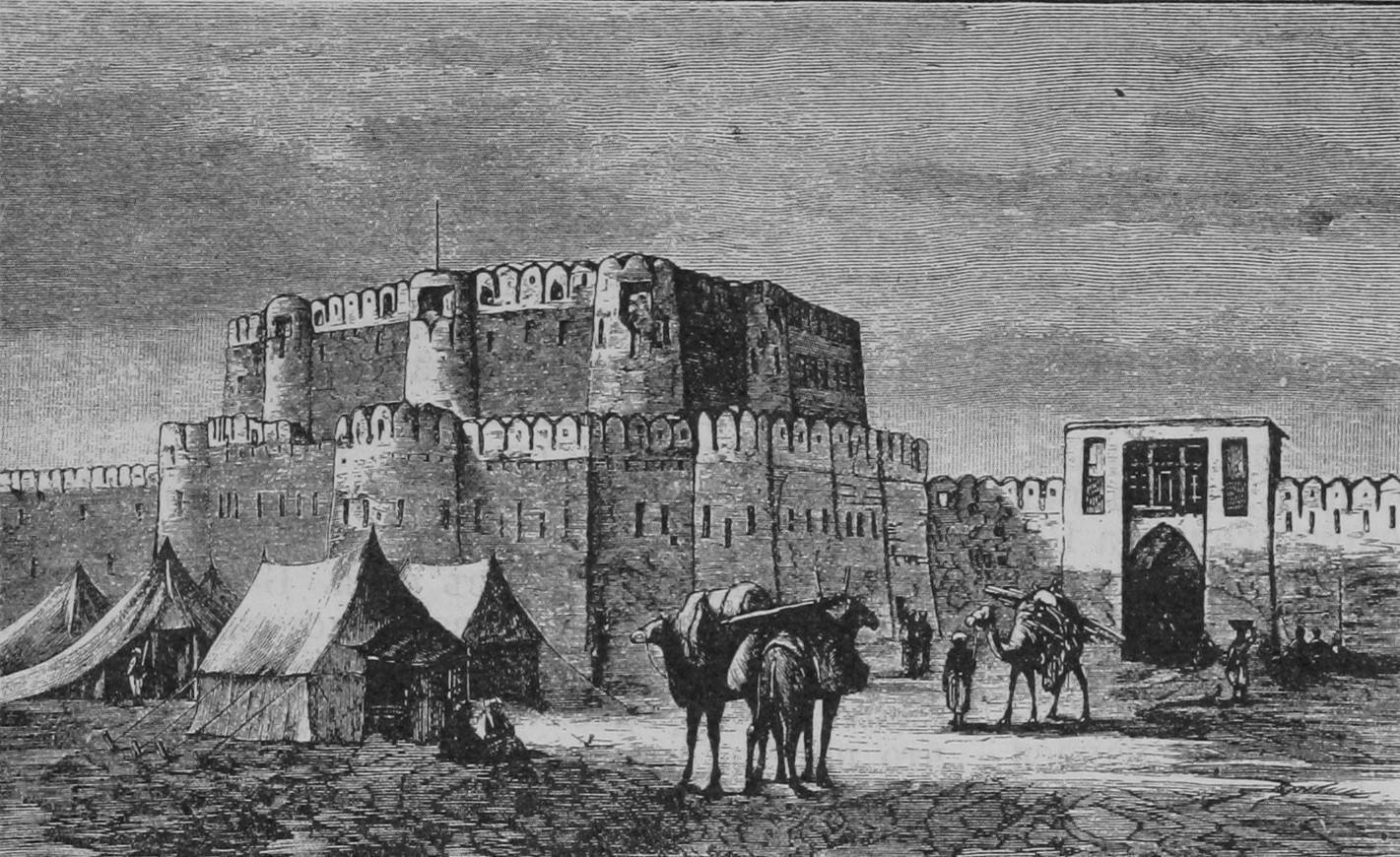 Цитадель и ворота Топъ-Хана въ крѣпости Кандагаръ.