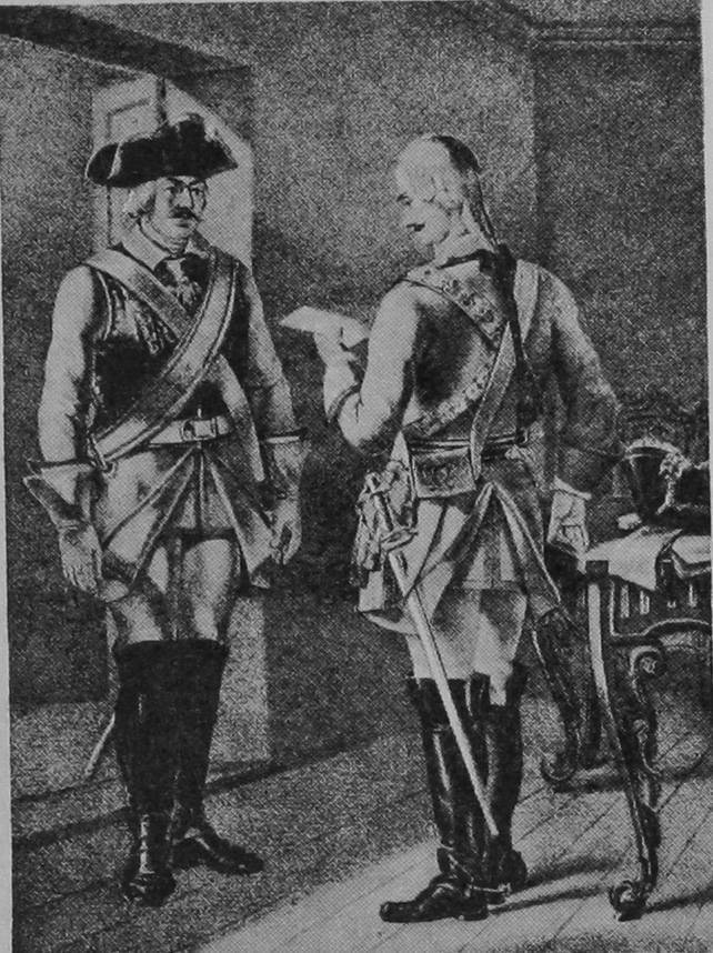 Офицеръ и рядовой Кирасирскаго полка (1732—1742 гг.).