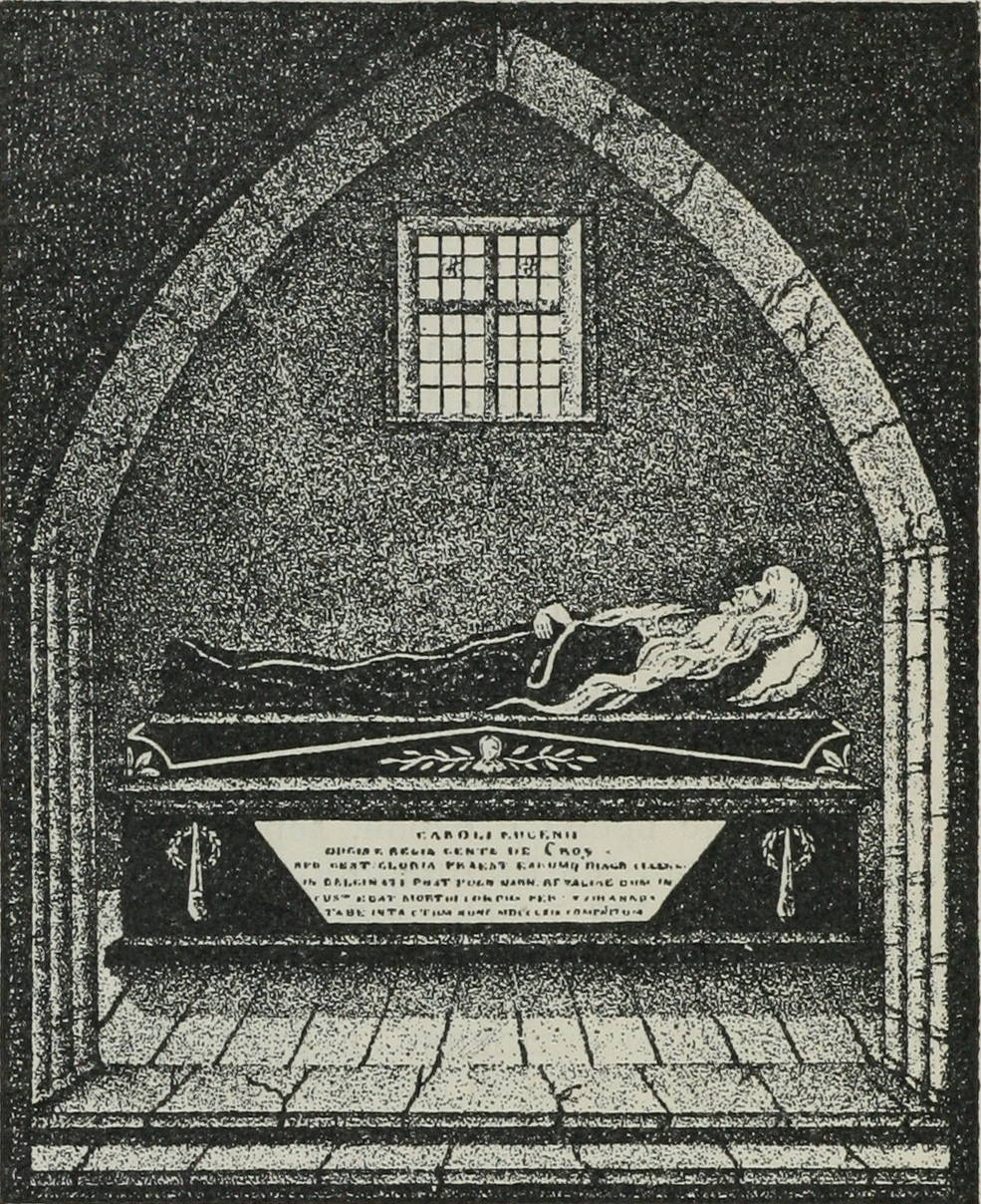 Герцогъ де-Кроа въ гробу.