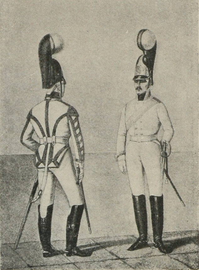 Штабъ-трубачъ и унт.-офицеръ л.-гв. Коннаго полка, 1803—06 гг.